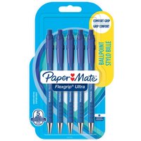 Paper Mate Flexgrip Blue Ballpoint Pens 5 Pack