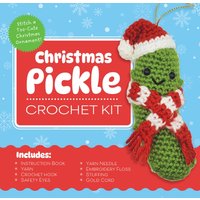 Christmas Pickle Crochet Kit : Stitch a Too-Cute Christmas Ornament! Includes: Instruction Book, Yarn, Crochet Hook, Safety Eyes, Yarn Needle, Embroidery Floss, Stuffing, Gold Cord