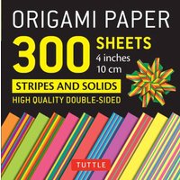 Origami Paper 300 sheets Stripes and Solids 4" (10 cm) : Tuttle Origami Paper: Double-Sided Origami Sheets Printed with 12 Different Designs