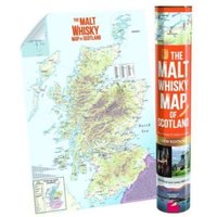 The MALT WHISKY MAP OF SCOTLAND : Folded, Rolled, Tubed