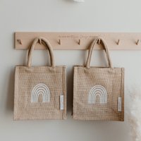 Eulenschnitt Mini Jute Shopper Regenbogen im 2er Set