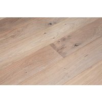 Premium Parkett Europ. Eiche, Click-Verbindung, handbehauen, gealtert, gekälkt, oxidativ weiß geölt, 14 x 180 x 1800 mm (1,944 m² / Paket)