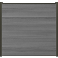 Kit composite Coex, grey, 20 mm (S) x 1790 mm (L) x 1730 mm (H), Système de clôture modulaire / brise-vue emboîtable avec profilé de départ et de finition (série WoodoWyk sans poteaux)
