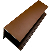 Profilé F en aluminium, aluminium, laqué, 6,5 cm (l) x 85 mm (h) x 3,0 m (L), (convient à la série WE30 / WE56) - Couleur TEAK