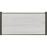 WPC Coex. Kit de clôture complet, beige, 20mm (S) x 1790 mm (L) x 900 mm (H), Système de clôture modulaire / Protection visuelle / Clôture à emboîter, profilé de départ et de fin inclus (série WoodoWyk, sans poteaux)
