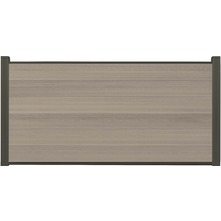WPC Coex. Kit de clôture complet, gris chiné, 20mm (S) x 1790 mm (L) x 900 mm (H), Système de clôture modulaire / Protection visuelle / Clôture à emboîter y compris profil de départ et de fin (série WoodoWyk, sans poteaux)