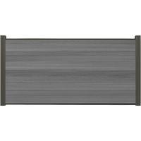 Kit complet XXXL Premium, WPC Coex. Clôture, gris, 20mm (S) x 1790 mm (L) x 900 mm (H), Système de clôture modulaire / Protection visuelle / Clôture à emboîter y compris profil de départ et de fin (série WoodoSylt, sans poteaux)