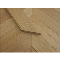 Parquet premium en chêne, Chevron, tri sélectif, vernis mat, brossé, 14 mm (S) x 90 mm (L) x 510 mm (L) assemblage à rainure et languette (1,836 m² / paquet)