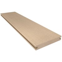 Lame de terrasse Resysta, massive, striée sur une face / lisse sur une face avec rainure, 140 mm (L) x 20 mm (S) en 3 m de long