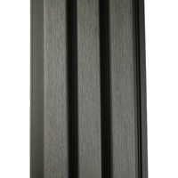 Revêtement de façade en WPC coextrudé, 33 mm (S) x 140 mm (L / largeur de couverture) x 290 cm (longueur), gris foncé, surface : brossée mate (série WE30)
