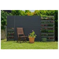 Mur de plantation modulaire pour clôture WPC, élément 90 cm (largeur) x 185 cm (hauteur), jeu de couleurs décoratif avec des fleurs ou utilisable comme parterre surélevé (Combinable avec WoodoTexel / WoodoCasablanca)