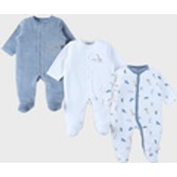 Set of 3 Baby Pyjamas in Fluweel