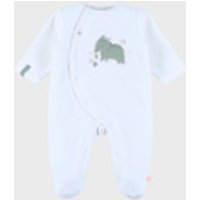 Witte babypyjama's met olifantenborduursel in fluweel