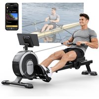 Akluer RM001 Magnetic Rowing Machine 16-Level Adjustable Resistance 20dB Quiet Operation Dual-Rail Stable Construction 150kg Max Load Vertical Foldable Design Kinomap App Support Phone & Tablet Holder Training Equipment
