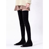 Milanoo Sale Enjoy 29% Off Stylish Black Suede OvertheKnee Boots