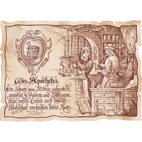 Zunftbild Apotheker auf Antikpapier im A4-Format