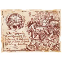 Zunftbild Automobil auf Antikpapier im A4-Format