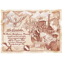 Zunftbild Eisenbahn auf Antikpapier im A4-Format