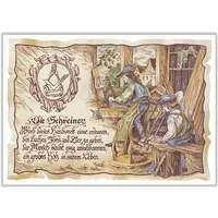 Zunftbild Schreiner auf Antikpapier im A4-Format