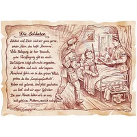 Zunftbild Soldat auf Antikpapier im A4-Format