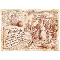 Zunftbild Straßenbahn auf Antikpapier im A4-Format