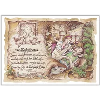 Zunftbild Zahnärztin auf Antikpapier im A4-Format