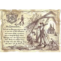 Zunftbild Zimmerleute auf Antikpapier im A4-Format