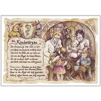 Zunftbild Kinderarzt auf Antikpapier im A4-Format