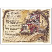 Zunftbild Truckfahrer auf Antikpapier im A4-Format