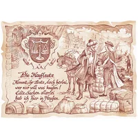 Zunftbild Kaufleute auf Antikpapier im A4-Format