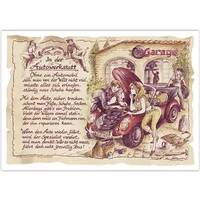 Zunftbild Autowerkstatt auf Antikpapier im A4-Format