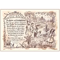 Zunftbild Garten- und Landschaftsbauer auf Antikpapier im A4-Format
