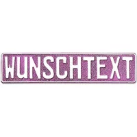 Namensschild mit Wunschnamen und Symbol - glitzer pink