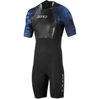 Combinaison Zone3 Tropical Palm Noir Bleu, Taille M
