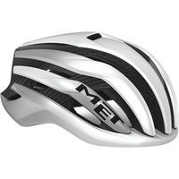 MET Casque Trenta 3K Carbon MIPS Blanc Argent Métal