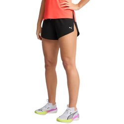 Puma Run Knit 3 Split Shorts Black Women, Size Xl