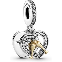Charm Double Pendant Joyeux Anniversaire de Mariage Bicolore Pandora People - Argent & Métal Doré à l'or fin 585/1000