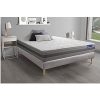 Ensemble matelas ACTIMEMO RELAX memoire de forme Maxi epaisseur 5 zones de confort sommier KIT gris