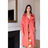 Trench long en coton Farah Réédition terracotta