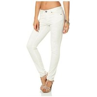 Jean étroit taille basse destroyed femme Laura Scott - Blanc en coton