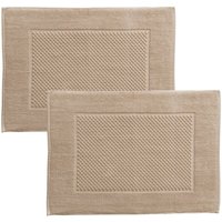 Lot de 2 tapis de bain coton 800 g/m² GALAXI - beige ficelle