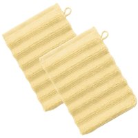 Lot de 2 gants de toilette 500 g/m² DREAM - Jaune