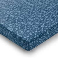 Drap-housse rayures et petits motifs variés - Bleu