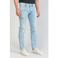 Jeans ajusté stretch 700/11, longueur 34 bleu en coton Noe