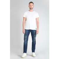 Jeans ajusté stretch 700/11, longueur 34 bleu en coton Troy