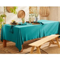 Nappe HONO bleu en coton lavé