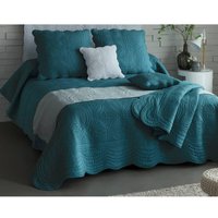 Plaid BAILLARGUES bleu canard en coton