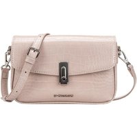 Sac à main porté travers nude effet croco camel