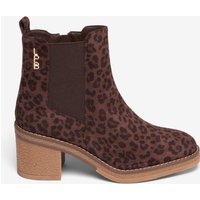 Bottines en suédine Chocolat - Léopard