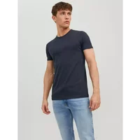 T-shirt Stretch Fit Col rond Manches courtes Bleu Marine en coton
